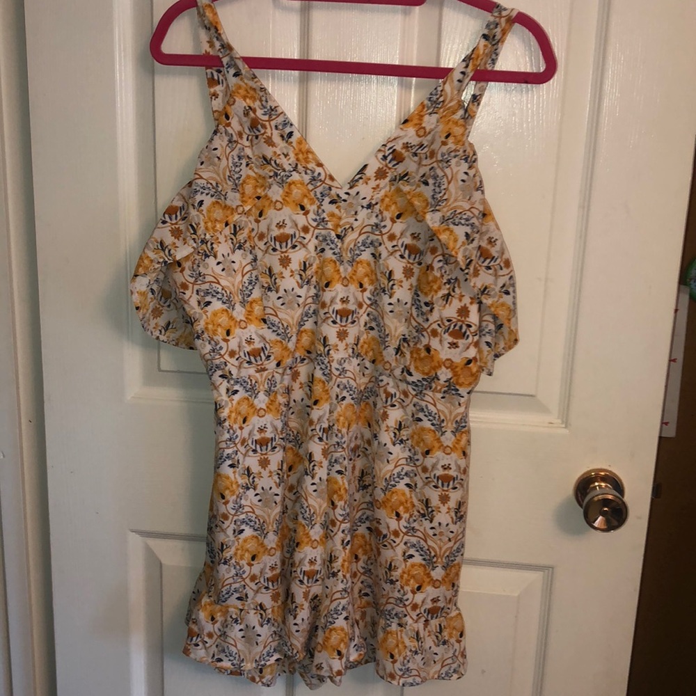 Yellow floral romper